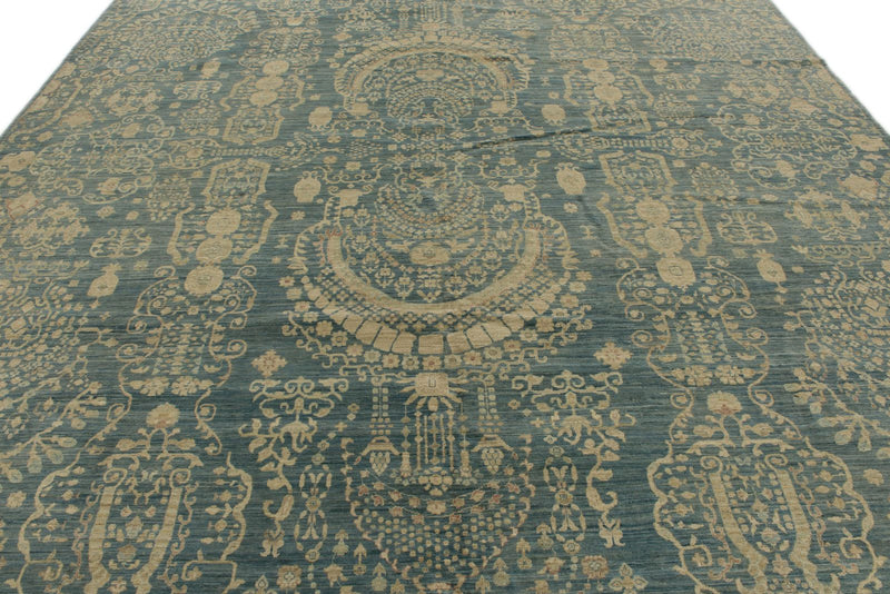 10x13 Blue and Ivory Persian Rug