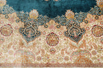 8x10 Multicolor and Blue Turkish Silk Rug