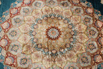 8x10 Multicolor and Blue Turkish Silk Rug