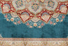 8x10 Multicolor and Blue Turkish Silk Rug