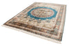 8x10 Multicolor and Blue Turkish Silk Rug