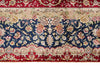 5x7 Red and Navy Turkish Silk Rug