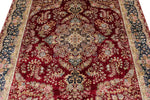 5x7 Red and Navy Turkish Silk Rug