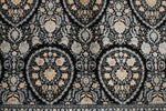 5x7 Black and Ivory Turkish Silk Rug