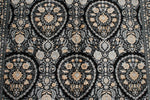 5x7 Black and Ivory Turkish Silk Rug