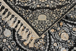 5x7 Black and Ivory Turkish Silk Rug