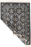 5x7 Black and Ivory Turkish Silk Rug