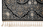 5x7 Black and Ivory Turkish Silk Rug