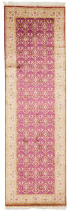 3x10 Purple and Ivory Turkish Silk Runner