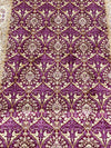 3x10 Purple and Ivory Turkish Silk Runner