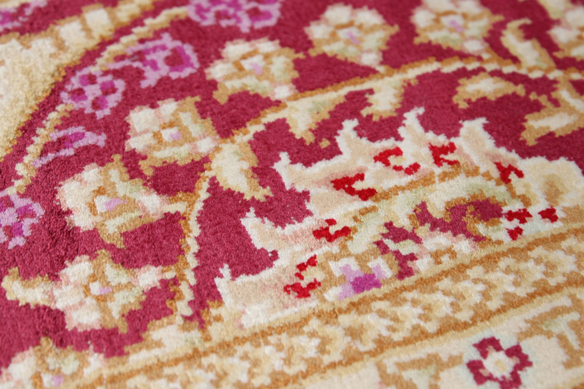 3x10 Purple and Ivory Turkish Silk Runner