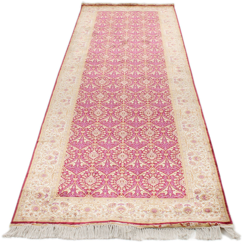 3x10 Purple and Ivory Turkish Silk Runner