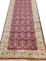 3x10 Purple and Ivory Turkish Silk Runner