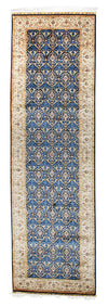 3x10 Blue and Ivory Turkish Silk Runner