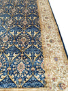 3x10 Blue and Ivory Turkish Silk Runner