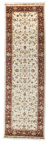 3x10 Ivory and Rust Turkish Silk Runner