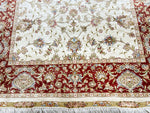 3x10 Ivory and Rust Turkish Silk Runner