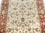 3x10 Ivory and Rust Turkish Silk Runner