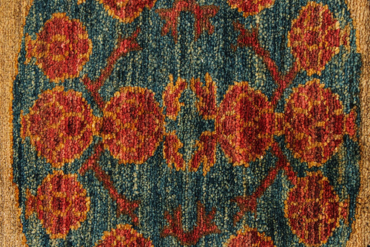 6x8 Brown and Ivory Kazak Tribal Rug