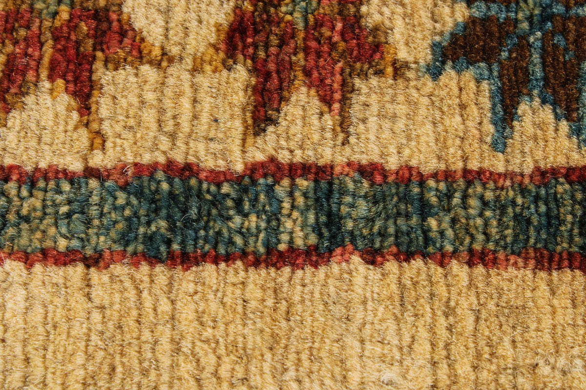 6x8 Brown and Ivory Kazak Tribal Rug