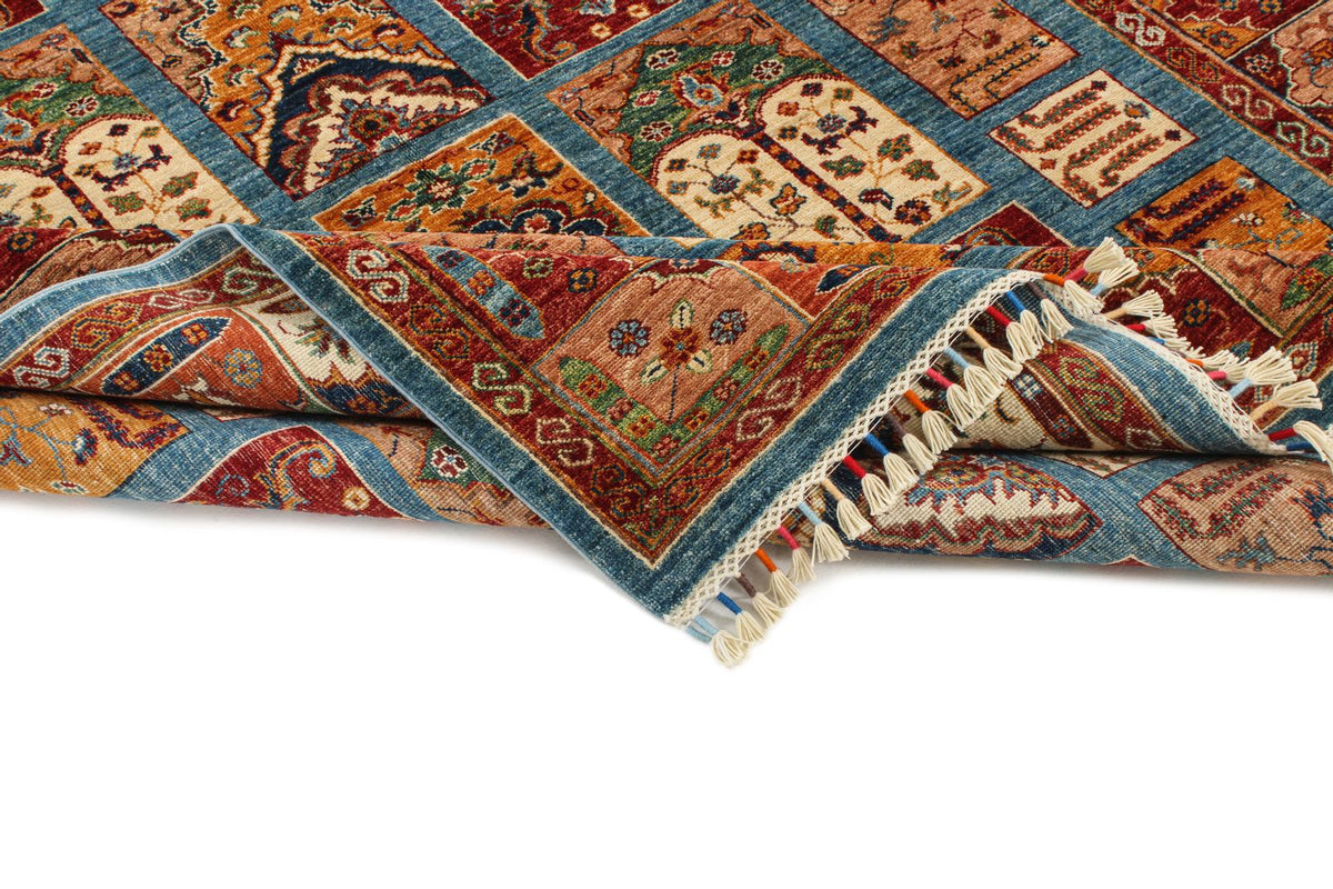 6x8 Blue and Multicolor Tribal Rug