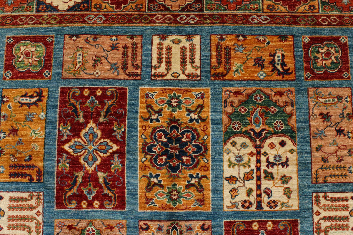 6x8 Blue and Multicolor Tribal Rug