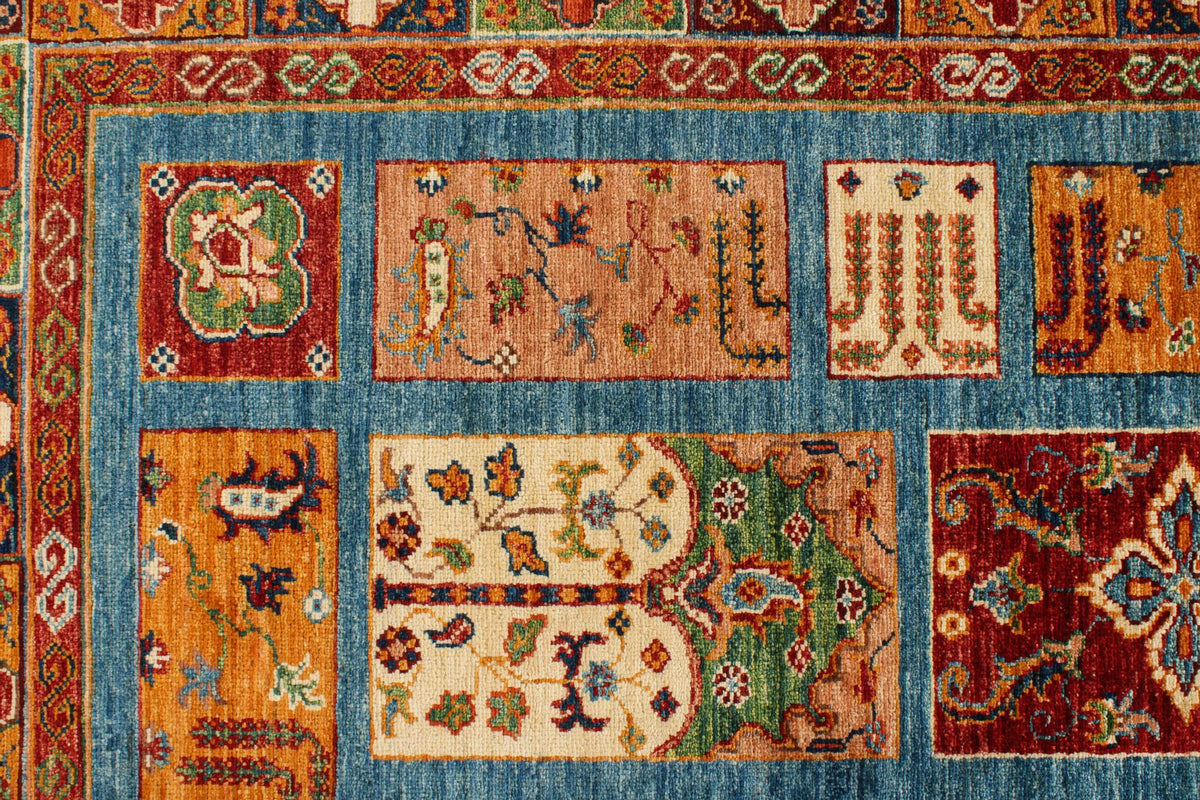 6x8 Blue and Multicolor Tribal Rug