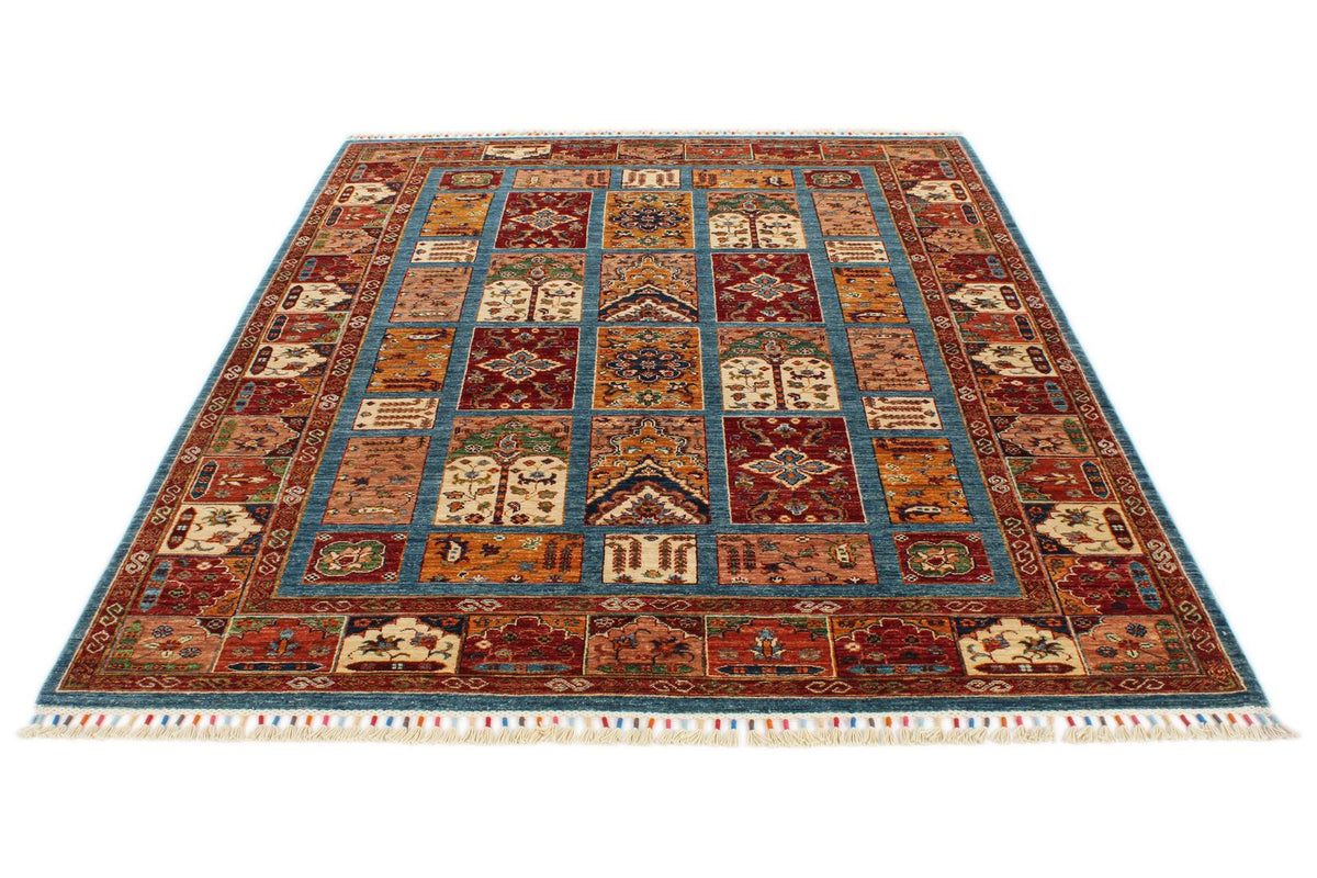 6x8 Blue and Multicolor Tribal Rug