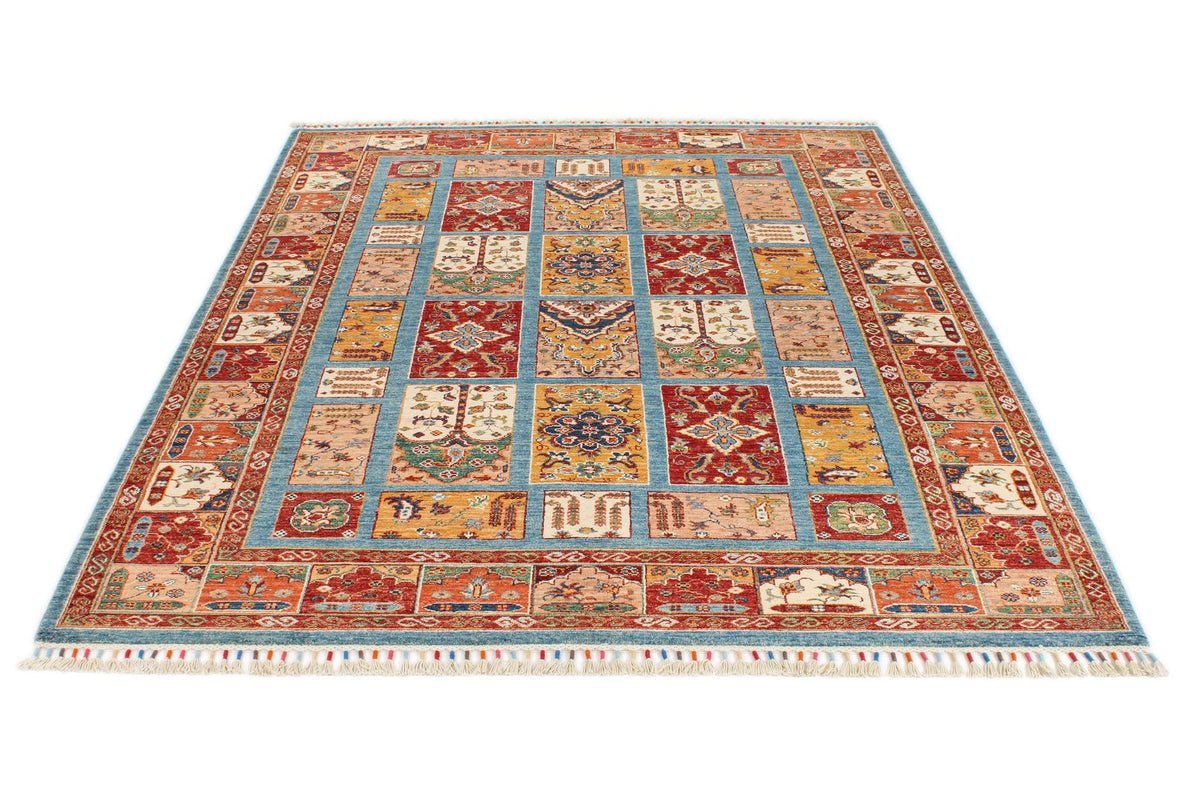 6x8 Blue and Multicolor Tribal Rug