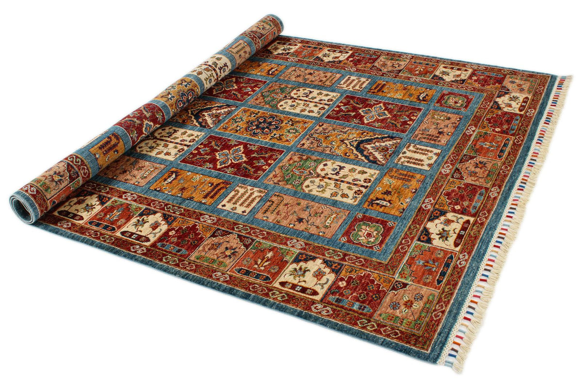 6x8 Blue and Multicolor Tribal Rug