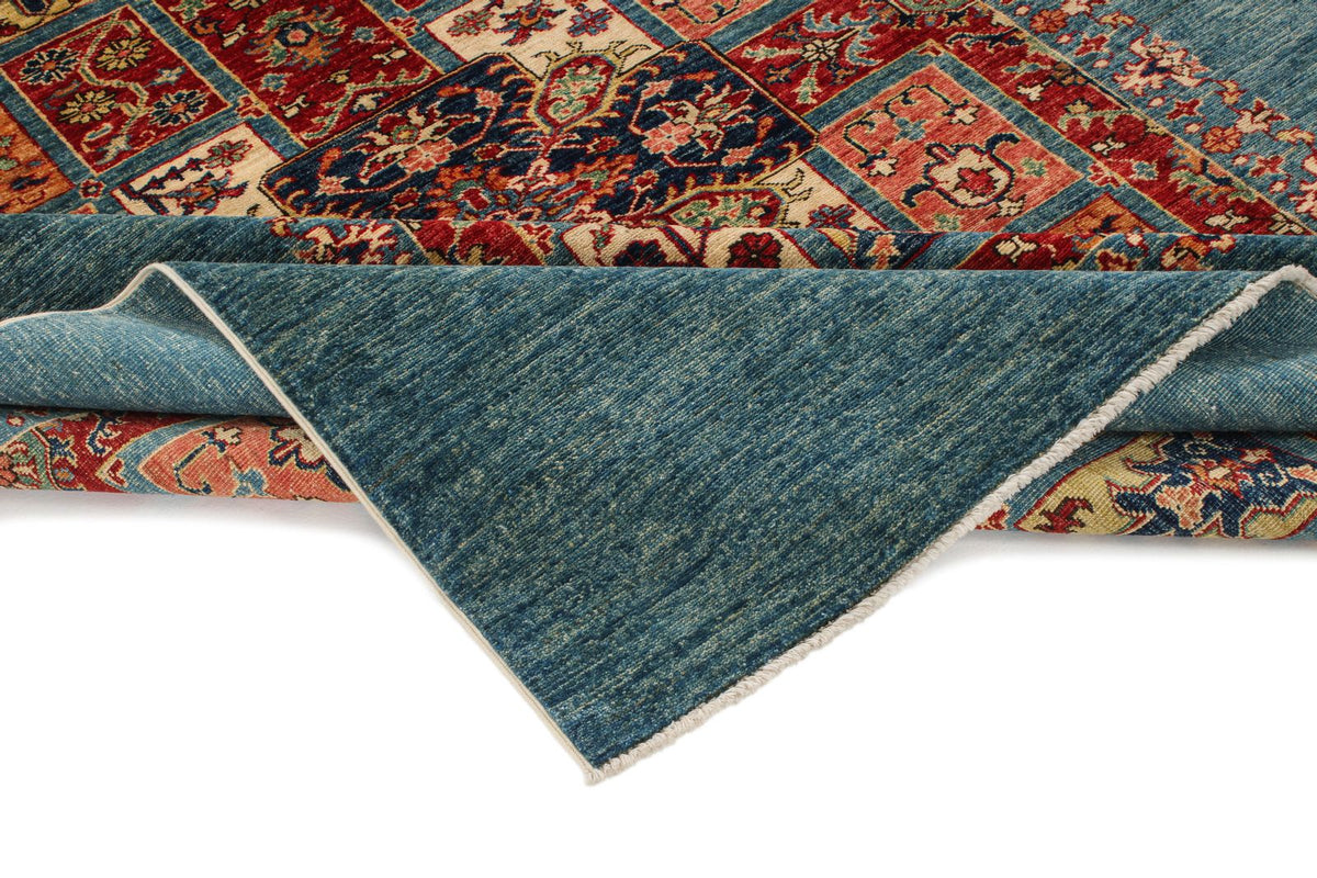 6x8 Red and Blue Kazak Tribal Rug