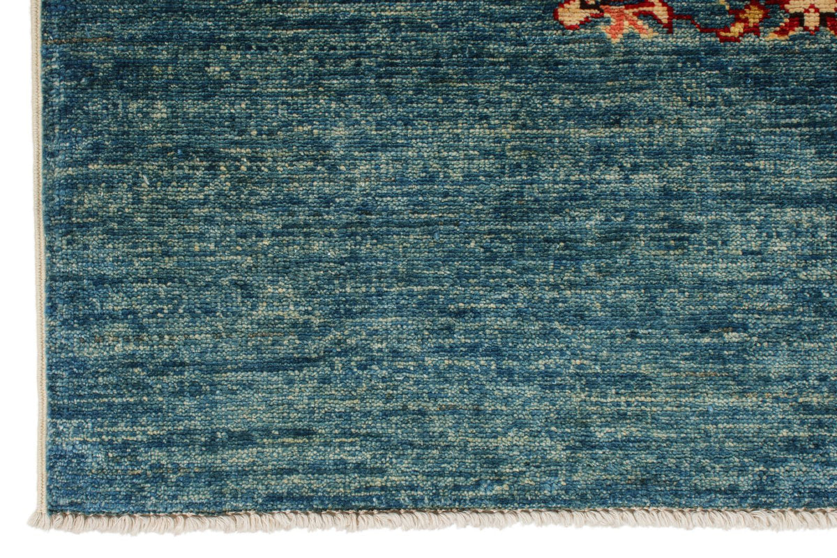 6x8 Red and Blue Kazak Tribal Rug