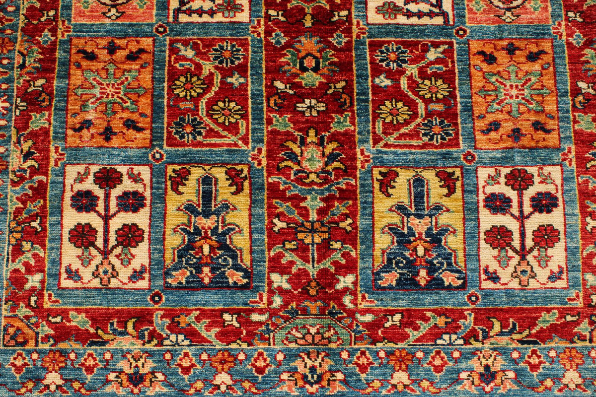6x8 Red and Blue Kazak Tribal Rug