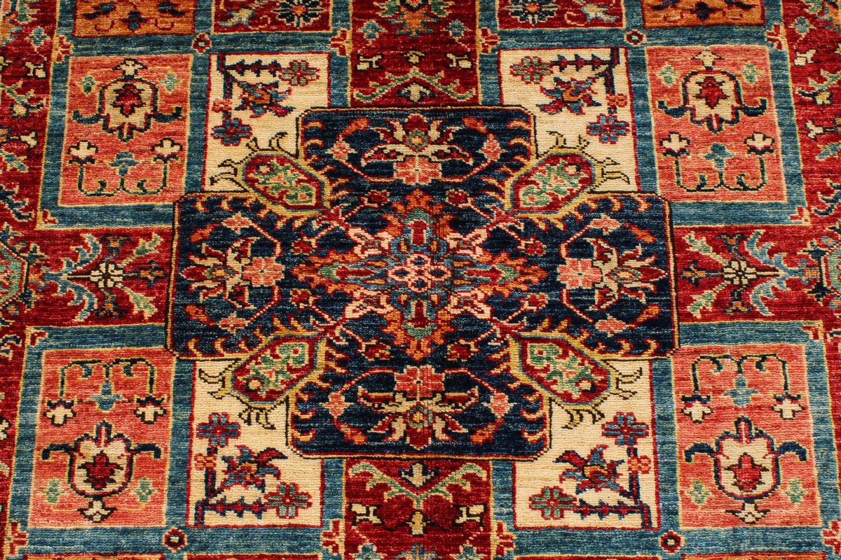 6x8 Red and Blue Kazak Tribal Rug