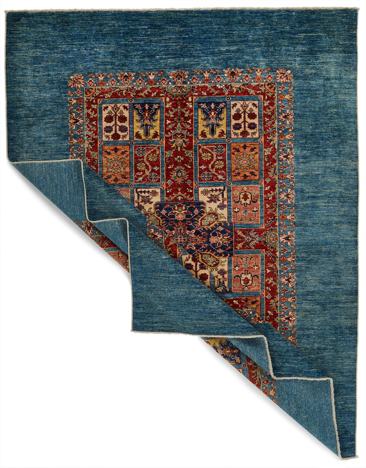 6x8 Red and Blue Kazak Tribal Rug