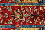 6x8 Red and Blue Kazak Tribal Rug