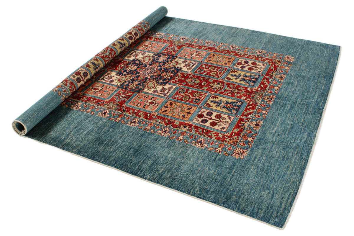 6x8 Red and Blue Kazak Tribal Rug