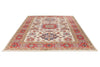 8x10 Ivory and Red Kazak Tribal Rug