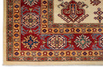 8x10 Ivory and Red Kazak Tribal Rug