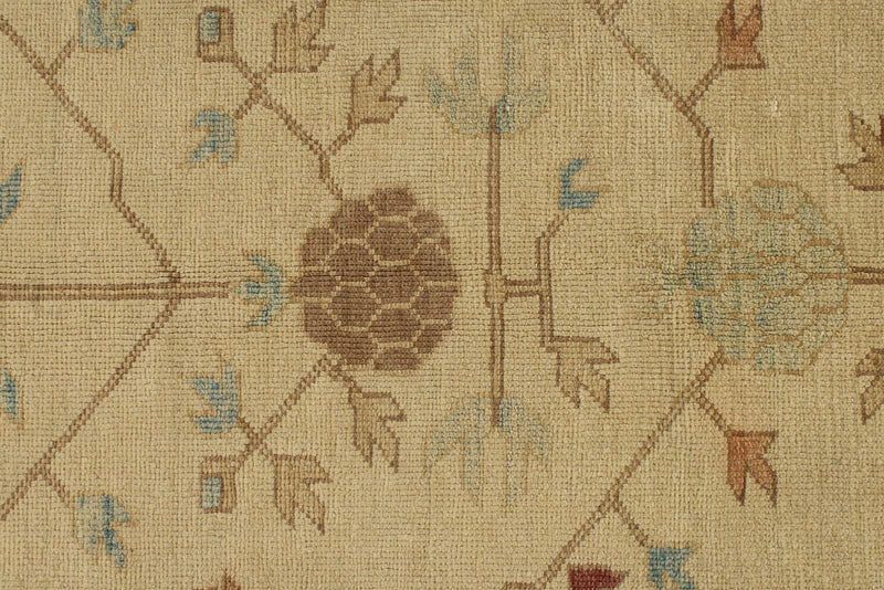 12x14 Beige and Blue Turkish Oushak Rug