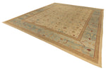 12x14 Beige and Blue Turkish Oushak Rug