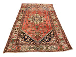 4x7 Red and Ivory Turkish Tribal Rug