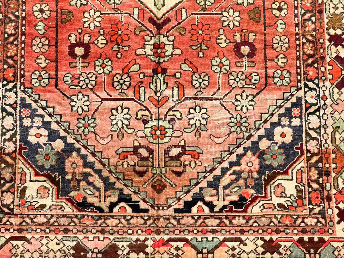 4x7 Red and Ivory Turkish Tribal Rug