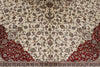 9x12 Ivory and Red Turkish Silk Rug