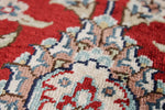 9x12 Ivory and Red Turkish Silk Rug