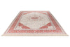 9x12 Ivory and Red Turkish Silk Rug