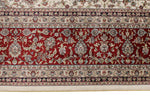 9x12 Ivory and Red Turkish Silk Rug