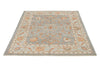 5x5 Gray and Blue Turkish Oushak Rug