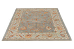 5x5 Gray and Blue Turkish Oushak Rug