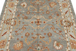 5x5 Gray and Blue Turkish Oushak Rug